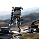 Motorcycle Mobile Phone Bracket Aluminum Alloy Universal Ball Head Quick Release Pipe Clamp Charge Hub X